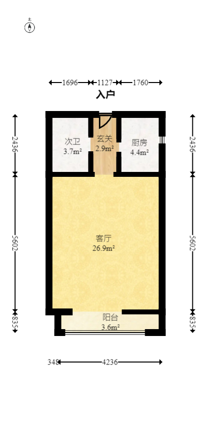 钱隆世家  2室1厅1卫   28.00万室内图1