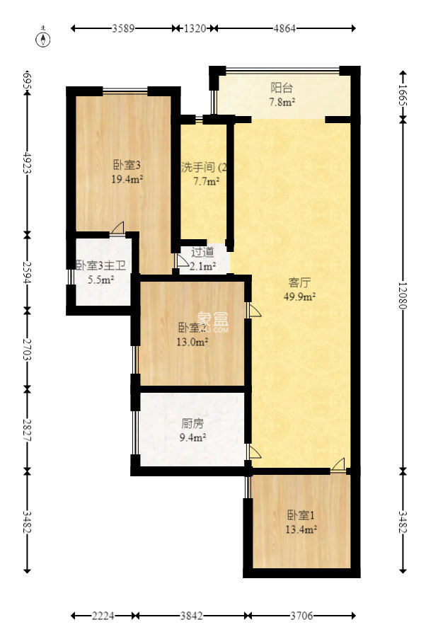 桔园经典  3室2厅1卫   110.00万