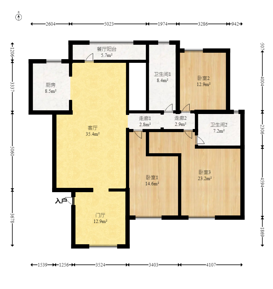 奥林匹克花园 3室2厅2卫 138.0万 奥林匹克花园 3室2厅2卫 138.0万户型图