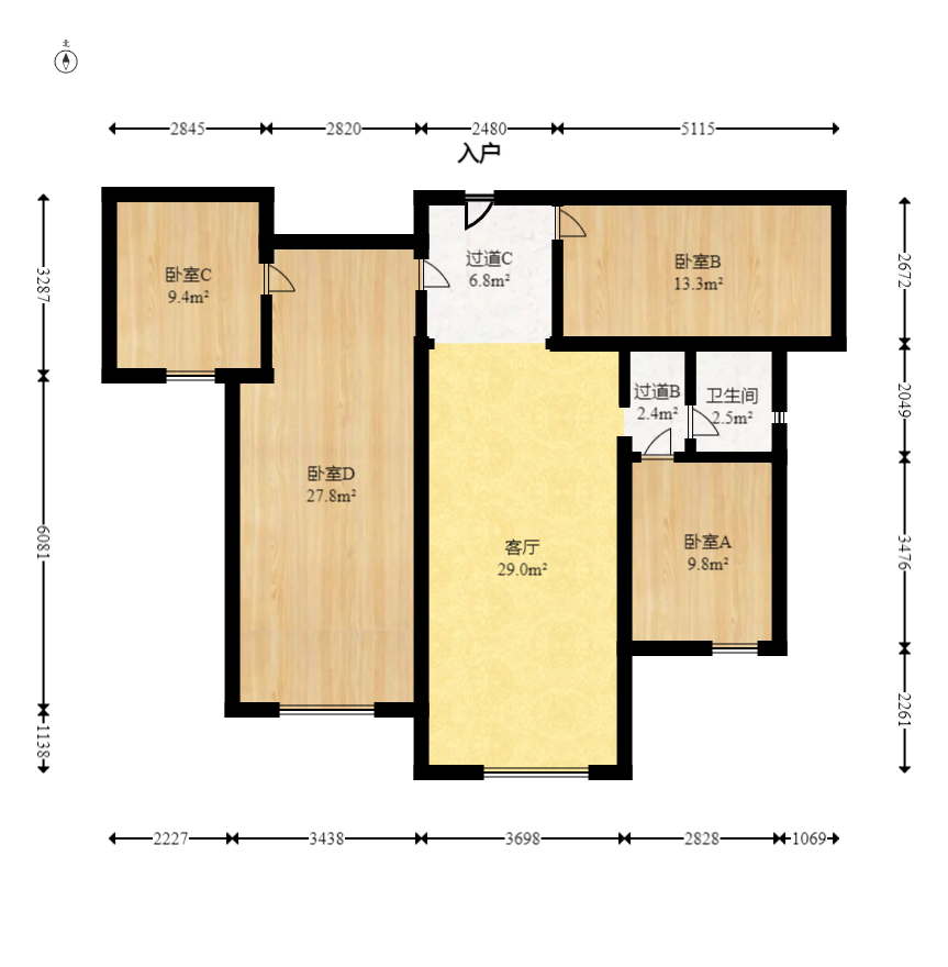 中建嘉和城  3室2厅2卫   84.50万室内图1