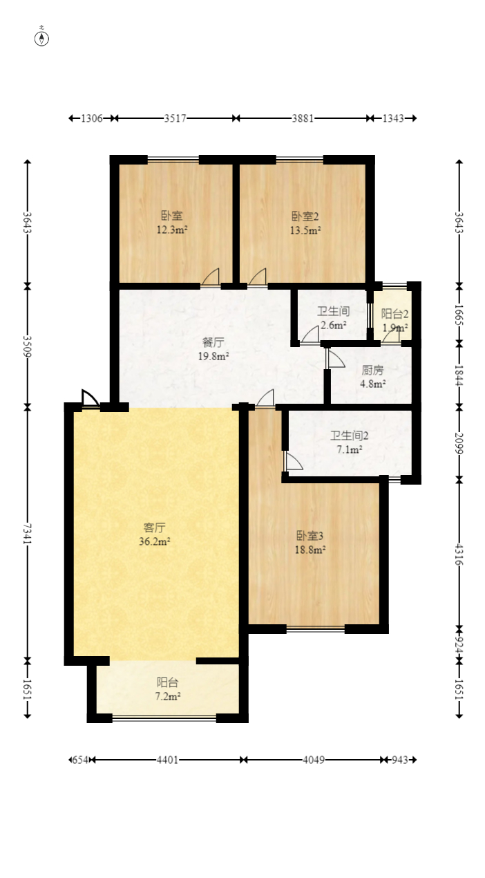 创业乐园  3室2厅2卫   45.80万 创业乐园  3室2厅2卫   45.80万户型图