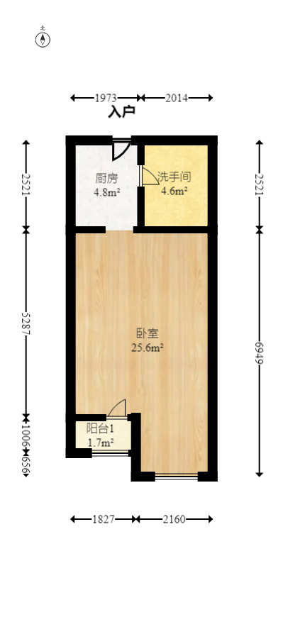 兰亭优壳（隽峰苑）  1室1厅1卫    31.99万室内图1