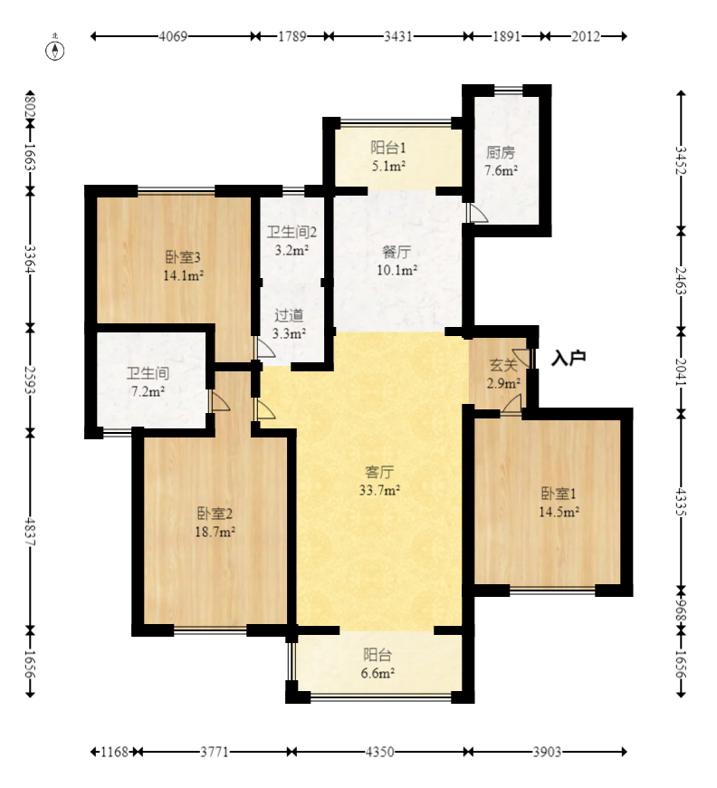 西子花苑  3室2廳2衛(wèi)    142.8萬室內(nèi)圖1
