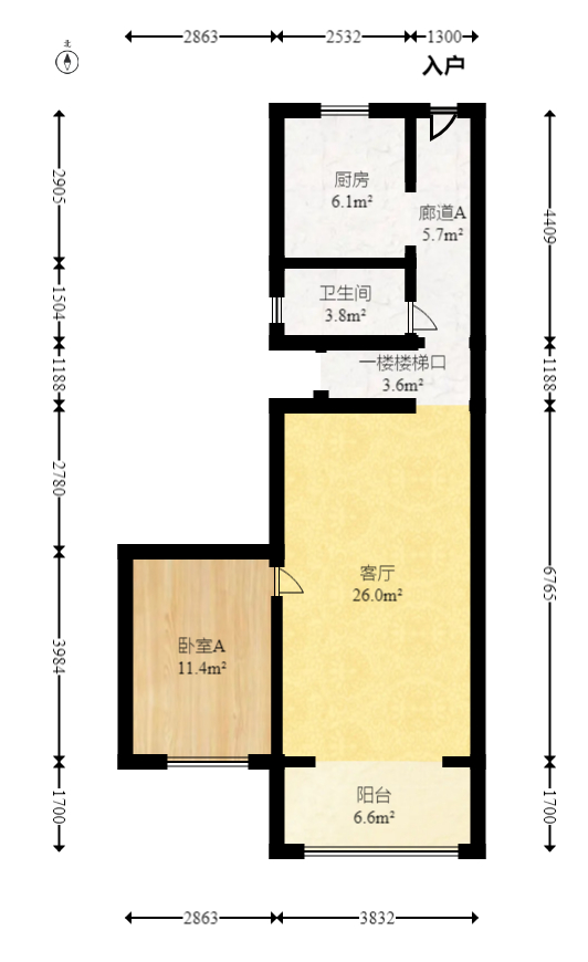 邦盛水岸御园  4室2厅2卫   97.00万室内图1