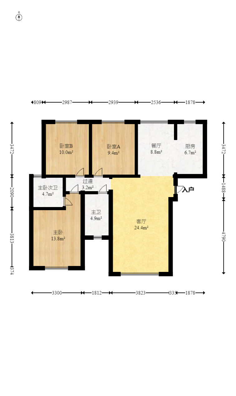 中安善化国际  3室2厅2卫    66.0万 中安善化国际  3室2厅2卫    66.0万户型图