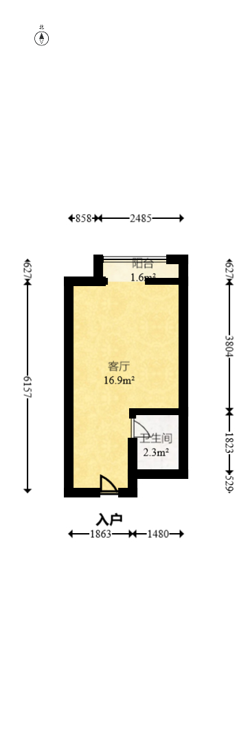 碧桂园星荟  1室1厅1卫    25.0万 碧桂园星荟  1室1厅1卫    25.0万户型图