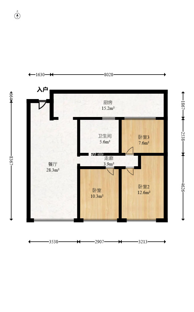 金科天悦（金科美邻汇）  3室1厅1卫   62.80万