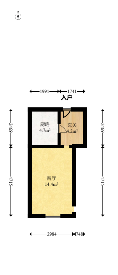 远洋外滩壹号  1室1厅1卫   68.80万室内图1