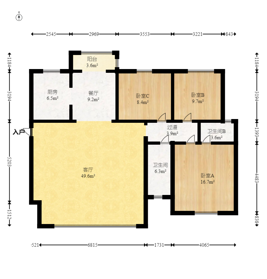 中建梅溪湖中心  4室2厅2卫   245.00万室内图1