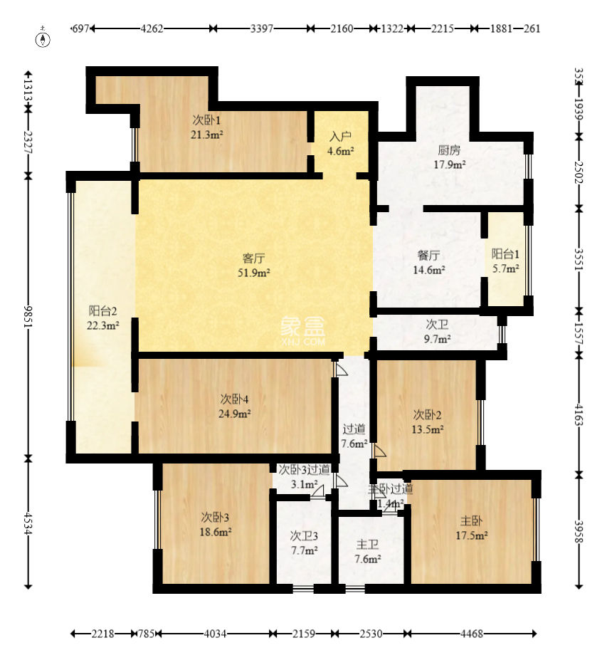 中建江山壹号  4室2厅3卫   439.00万