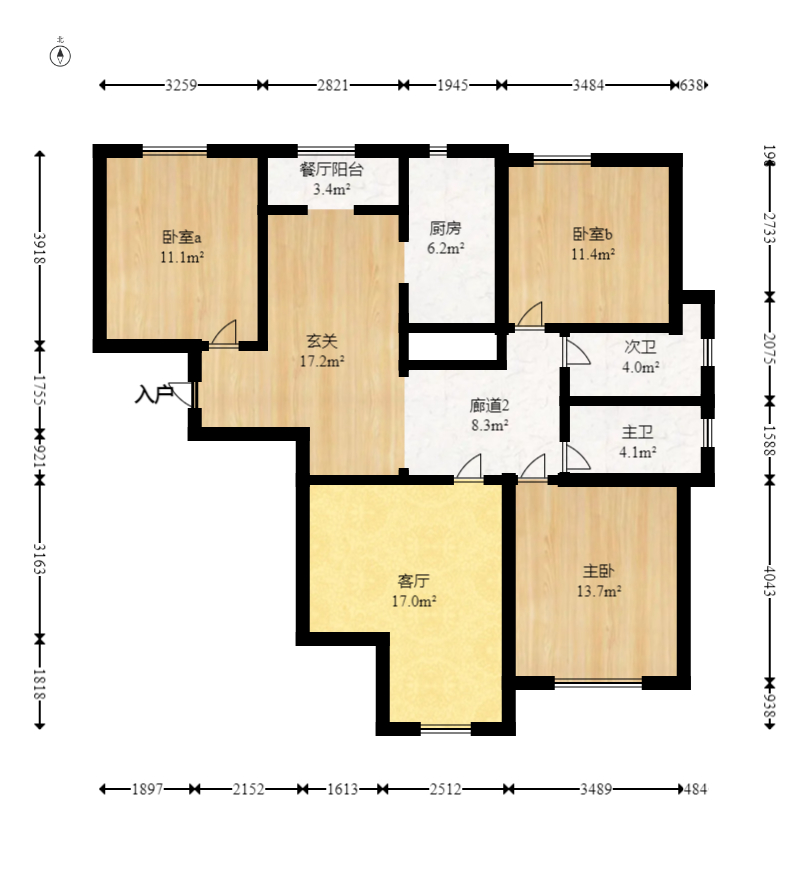 旭辉御府  3室2厅2卫   158.80万室内图1