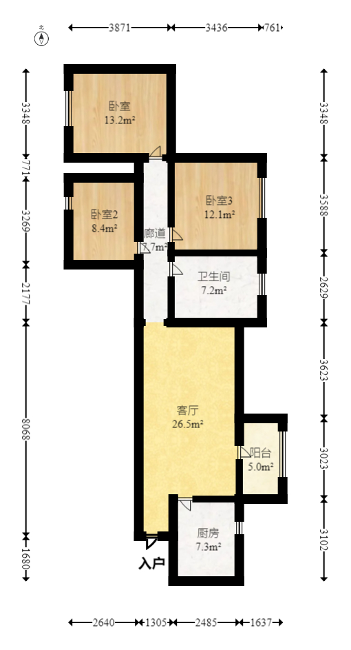 诚兴园  2室2厅1卫   78.80万室内图1