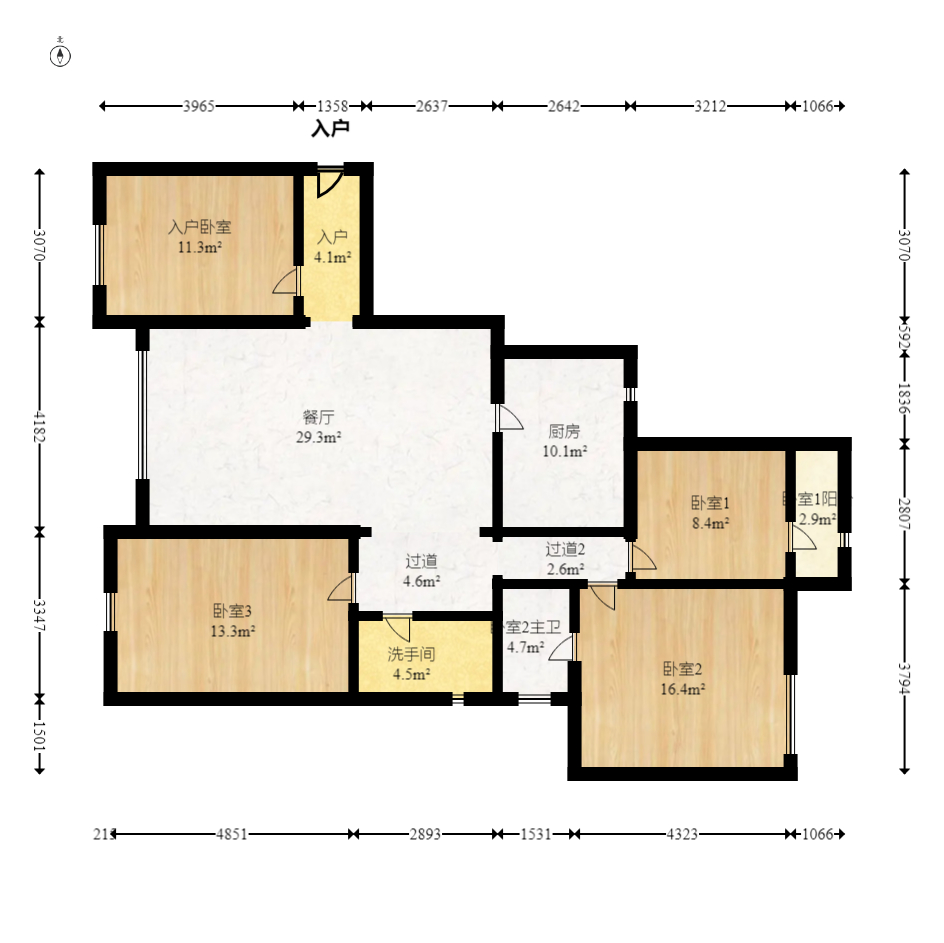 万博汇  4室2厅2卫   267.00万室内图1