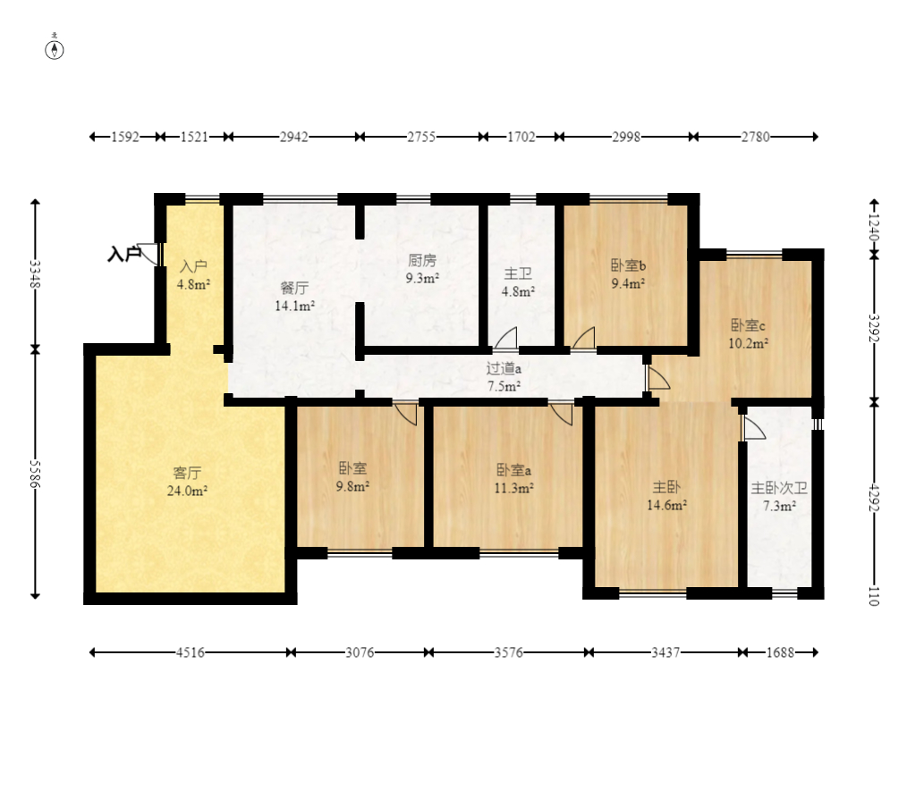 永宏万家里 5室2厅2卫 168.8万 永宏万家里 5室2厅2卫 168.8万户型图