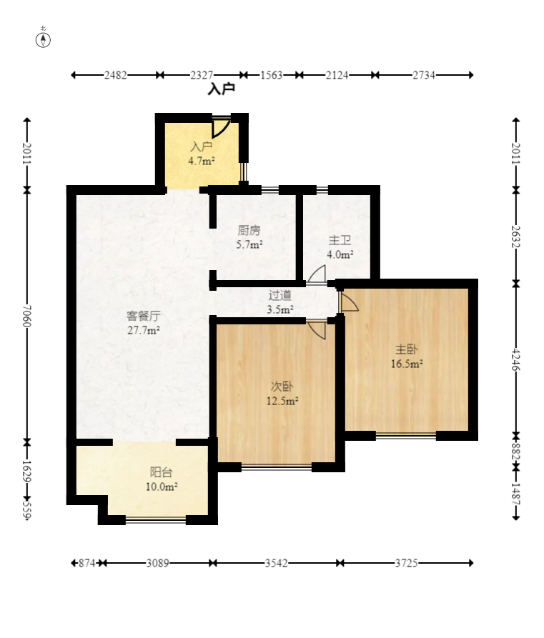 湘江世纪城悦江苑  2室2厅1卫   98.00万室内图1