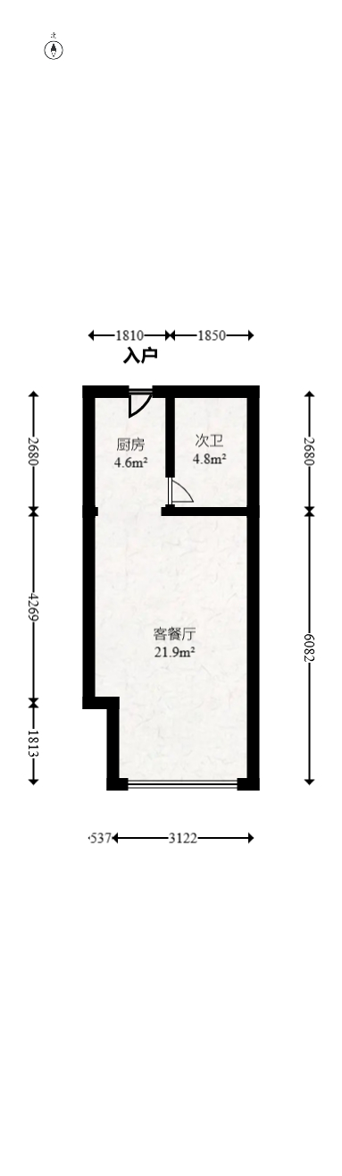 梅溪湖家居建材城 1室1厅1卫 49.8万 梅溪湖家居建材城 1室1厅1卫 49.8万户型图