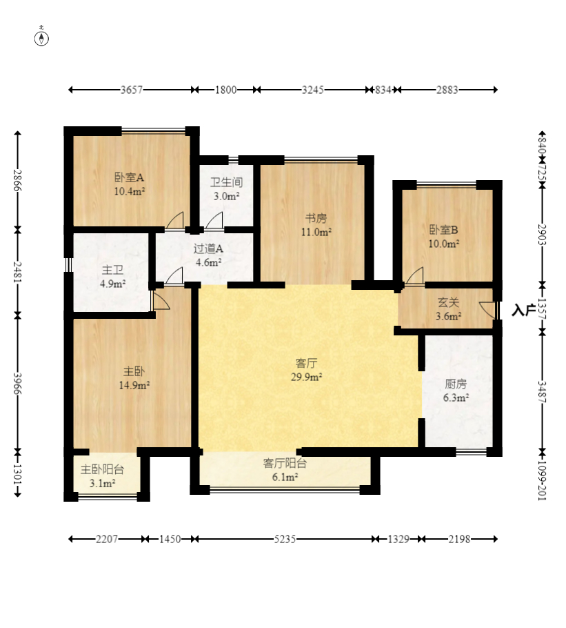 保利天禧D区  4室2厅2卫   310.00万室内图1