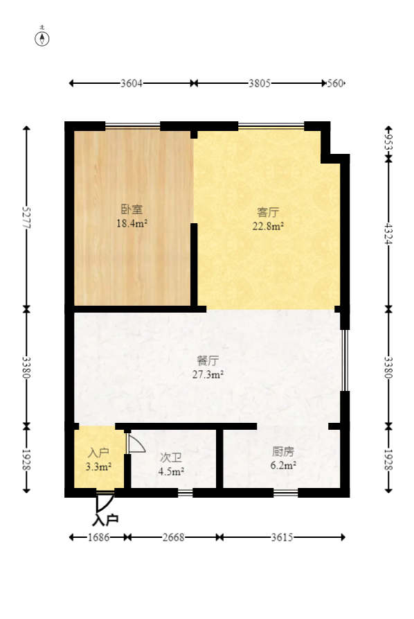 东怡外国（南湖一号)  1室1厅1卫   89.60万室内图1
