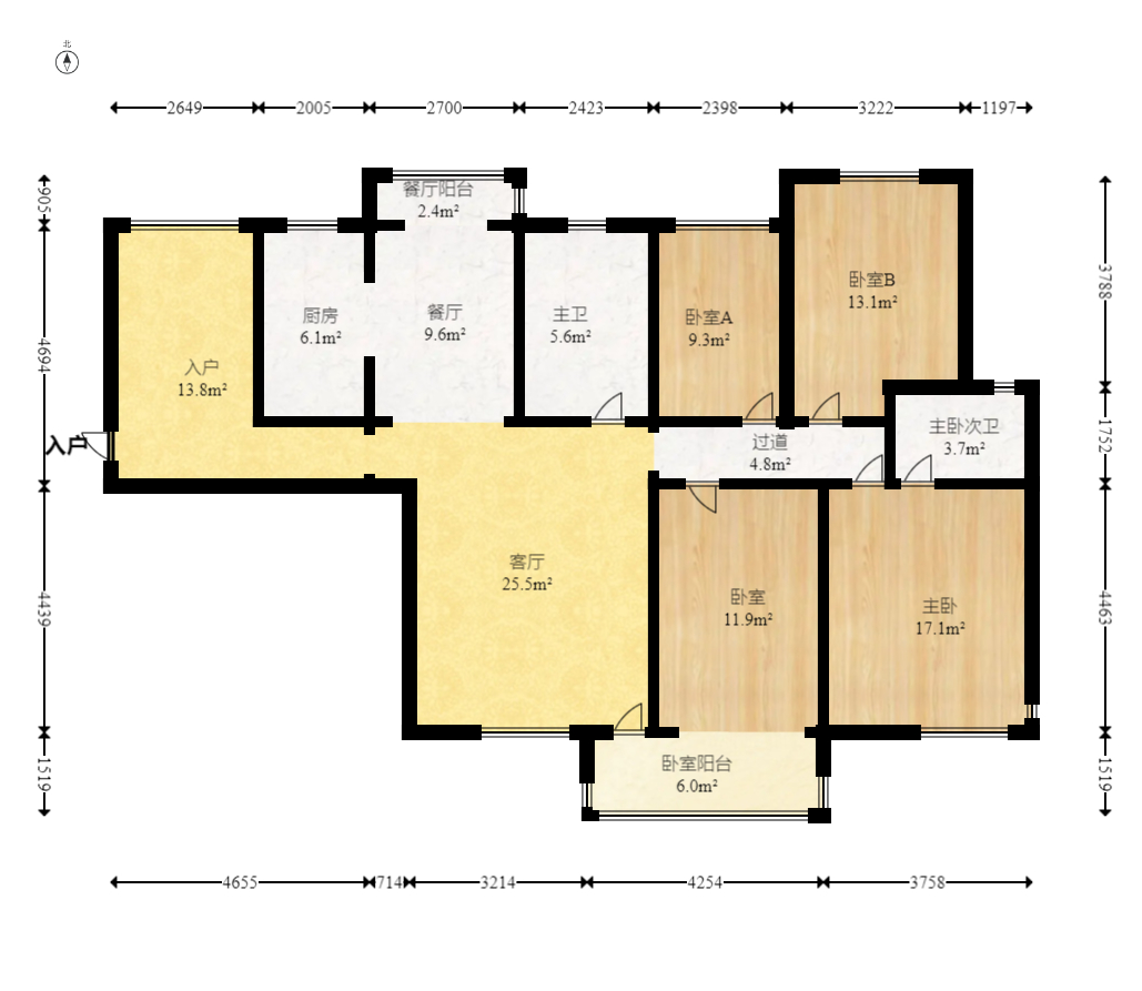 蓝山郡 4室2厅2卫 120.0万 蓝山郡 4室2厅2卫 120.0万户型图