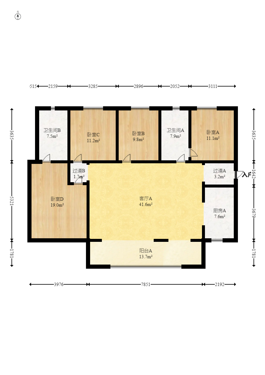 鑫苑木莲世家 4室2厅2卫 168.00万 鑫苑木莲世家 4室2厅2卫 168.00万户型图