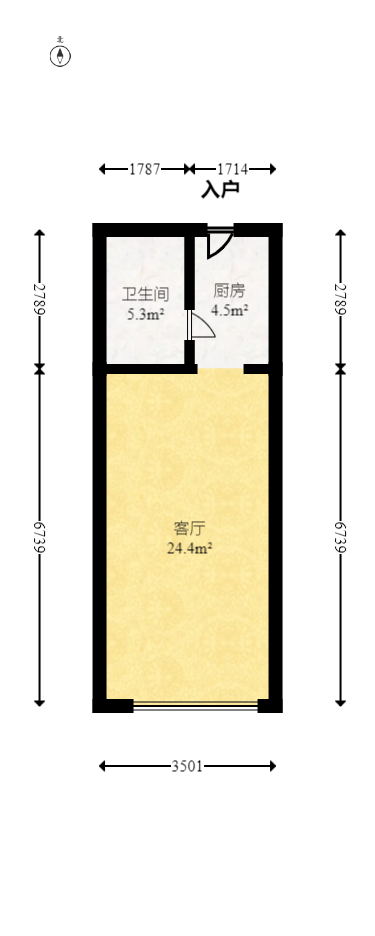 弘阳时光里  2室1厅1卫   55.00万室内图1