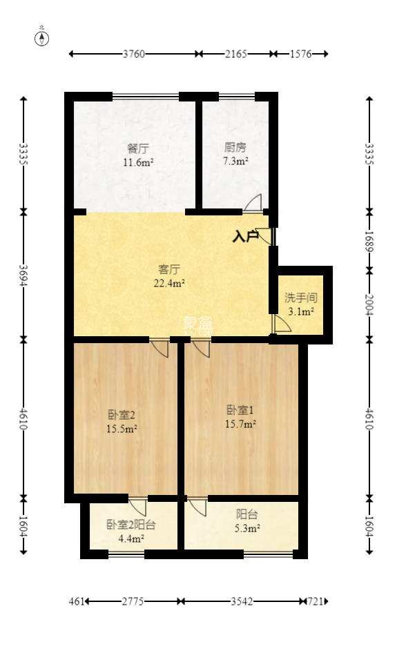 牛角塘社区  3室1厅1卫    60.0万室内图1