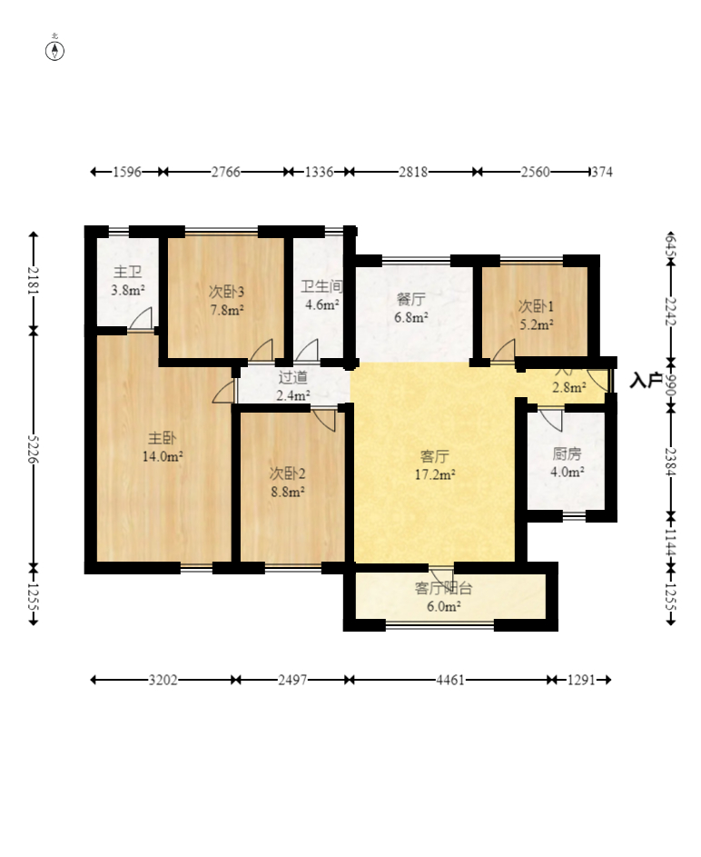深业喜汇  4室2厅2卫    105.8万室内图1