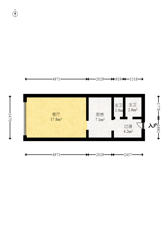 宇成朝阳广场 1室0厅1卫 42.0万 宇成朝阳广场 1室0厅1卫 42.0万户型图
