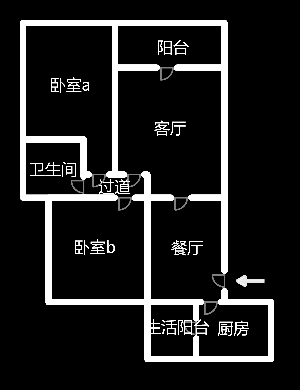 东方新城  2室1厅1卫   40.00万室内图1