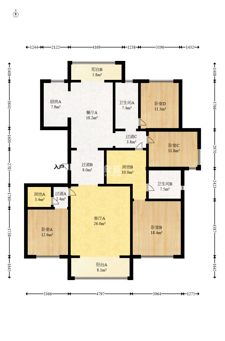鑫苑木莲世家  4室2厅2卫    235.0万