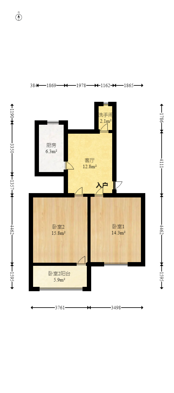 牛角塘社区  2室1厅1卫   49.50万室内图1