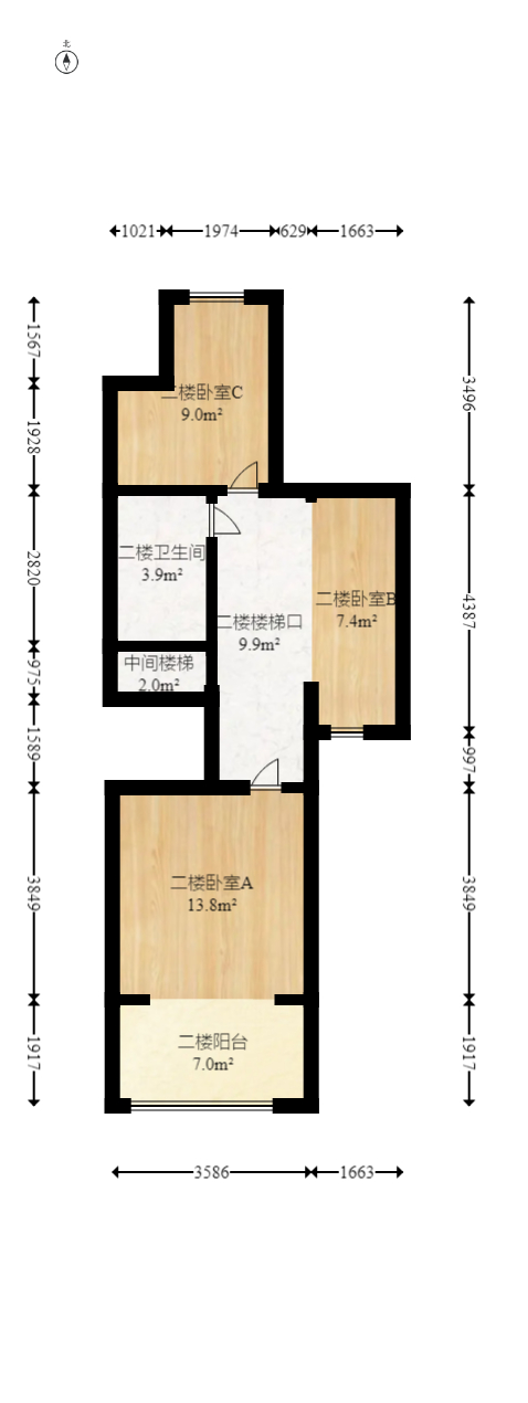 邦盛水岸御园  3室2厅2卫   62.00万户型图