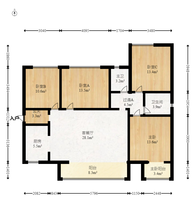 保利天禧D区 4室2厅2卫 302.18万 保利天禧D区 4室2厅2卫 302.18万户型图