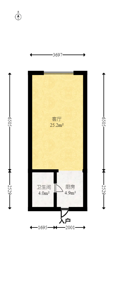 碧桂园星城首府  1室1厅1卫   33.00万室内图1