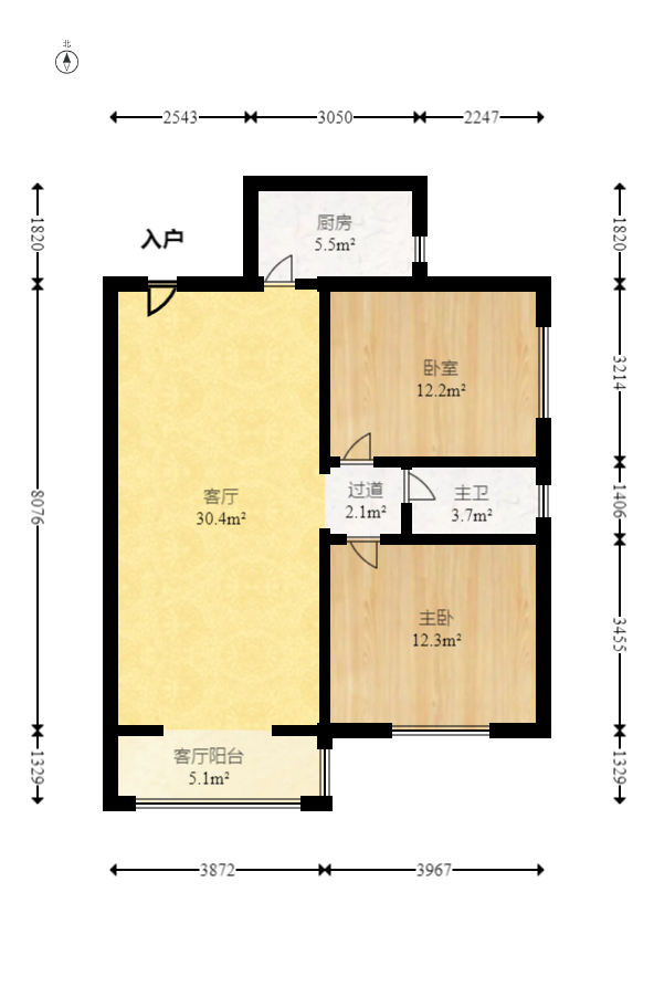 时代星城 2室2厅1卫 65.99万 时代星城 2室2厅1卫 65.99万户型图