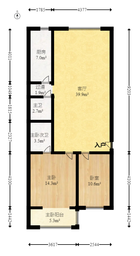 星沙二区 2室2厅1卫 36.8万 星沙二区 2室2厅1卫 36.8万户型图