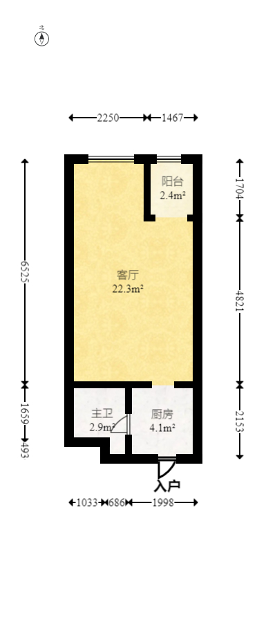 月亮湾草莓街区一、二期 1室1厅1卫 32.0万 月亮湾草莓街区一、二期 1室1厅1卫 32.0万户型图