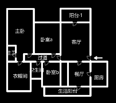 德大揽胜  3室2厅2卫   72.80万室内图1