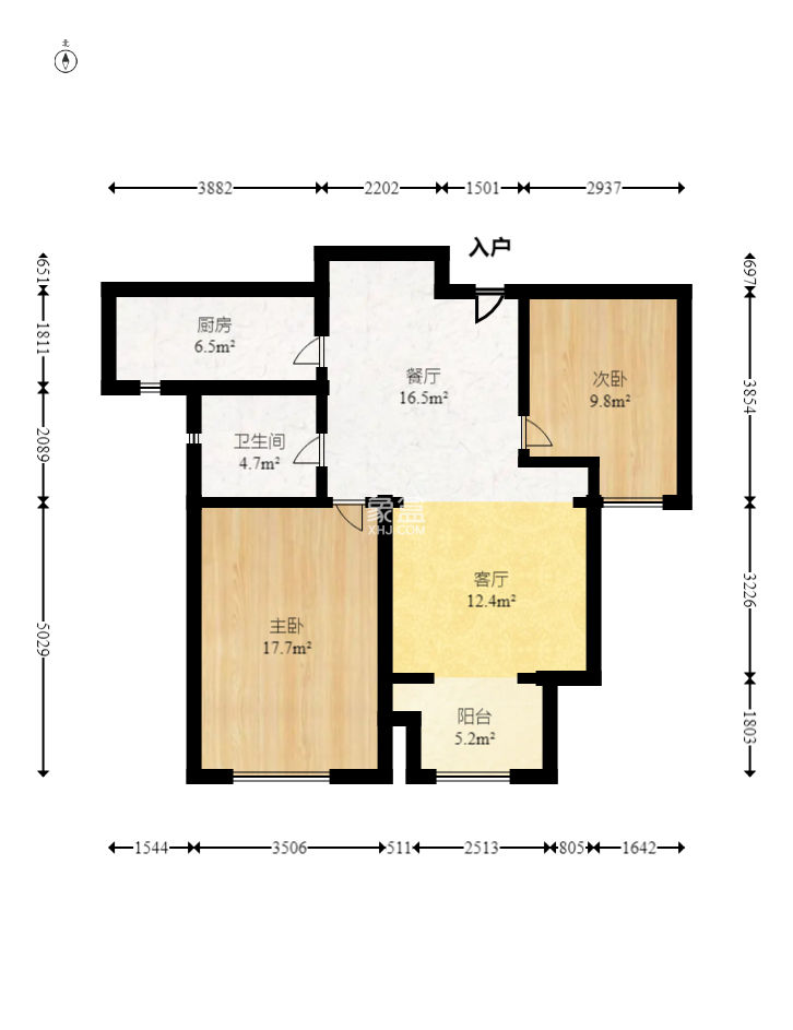新城国际花都  2室2厅1卫    53.0万