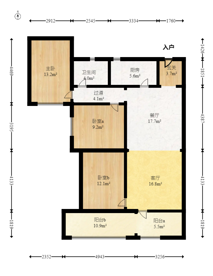 新华联梦想城 3室2厅2卫 83.0万 新华联梦想城 3室2厅2卫 83.0万户型图