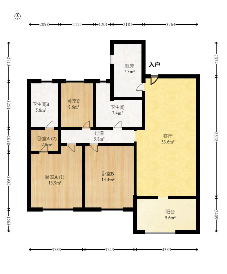 梅溪湖金茂府(金茂广场)(金茂览秀城)  3室2厅2卫    195.0万 梅溪湖金茂府(金茂广场)(金茂览秀城)  3室2厅2卫    195.0万户型图