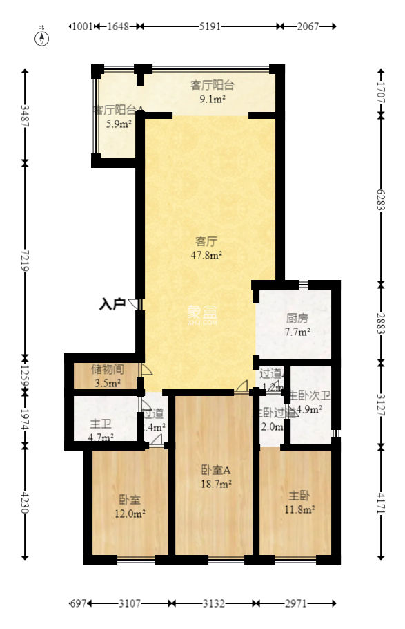 梦泽园  3室2厅2卫   244.90万