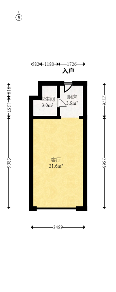 达美美立方  1室1厅1卫   35.00万室内图1