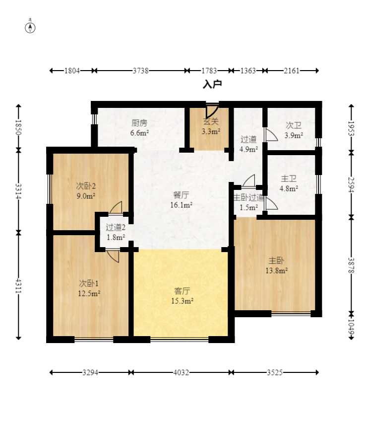 嘉宇北部湾A区 3室2厅2卫 86.0万 嘉宇北部湾A区 3室2厅2卫 86.0万户型图