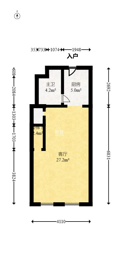 润和国际广场  1室1厅1卫   52.00万