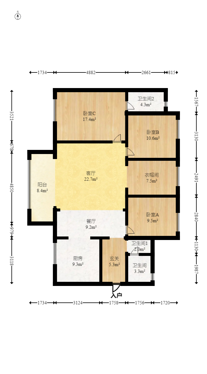 萬科魅力之城  4室2廳2衛(wèi)    170.0萬室內(nèi)圖1