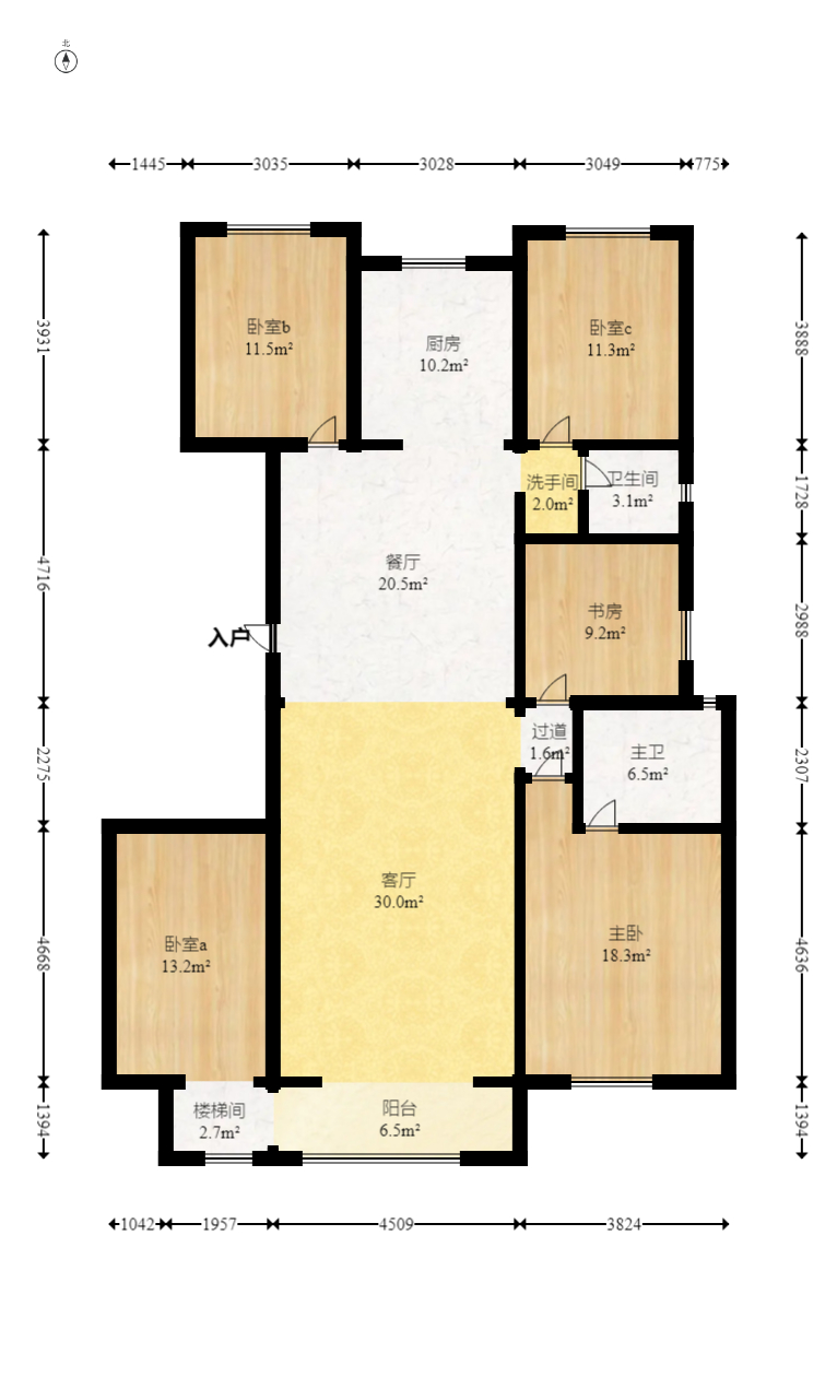 大汉汉园  6室2厅2卫   128.00万室内图1