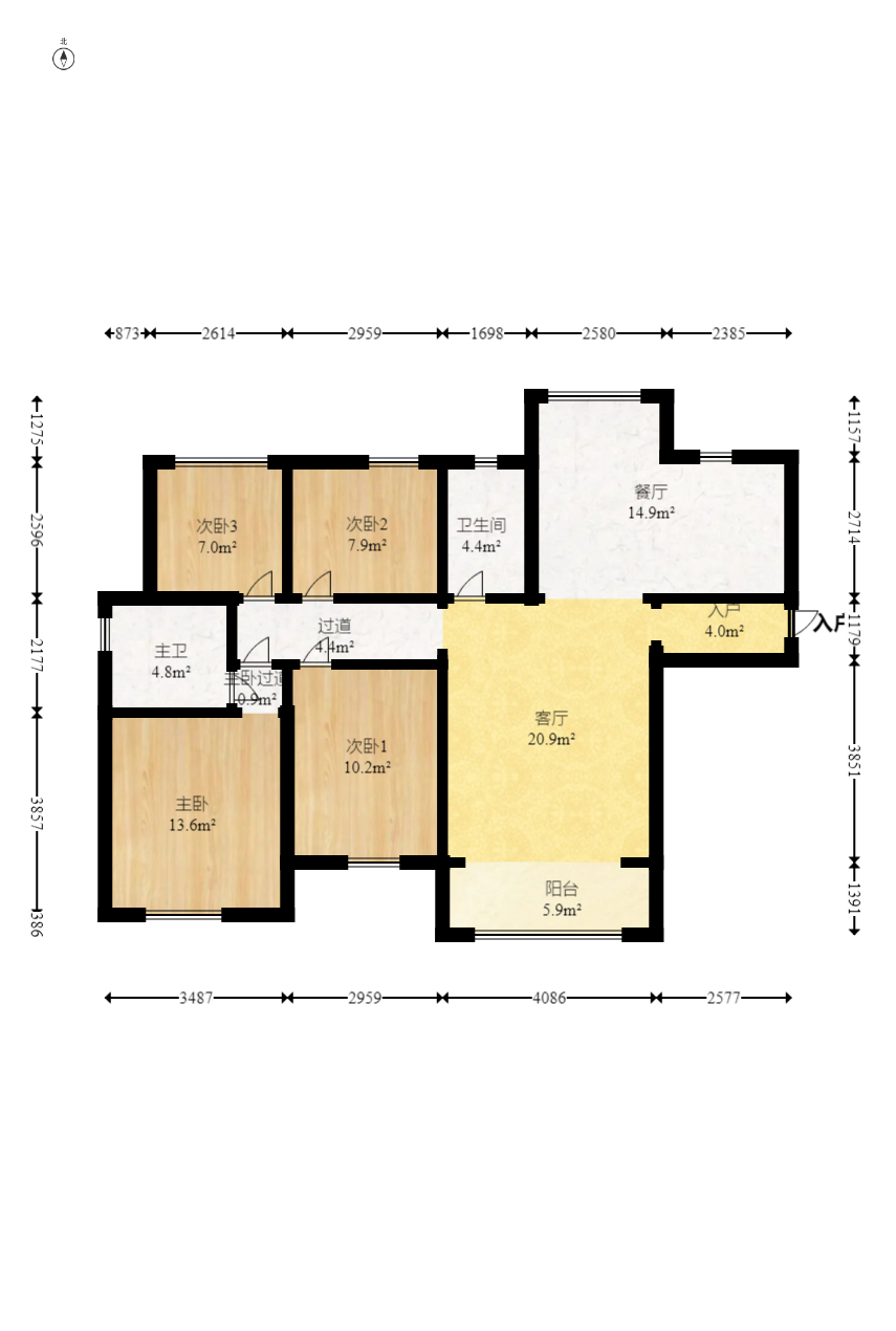 中建悦和城  4室2厅2卫    143.0万室内图1