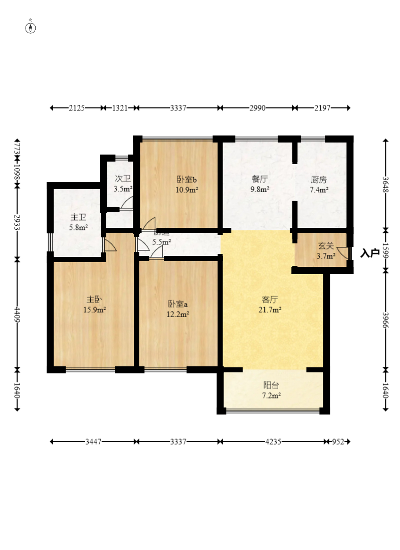 中冶中央公园  3室2厅2卫   143.00万室内图1
