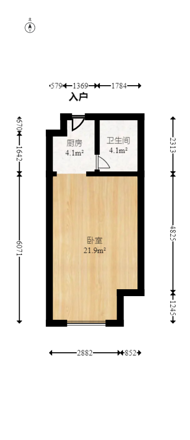 兰亭湾畔  1室1厅1卫    28.64万室内图1